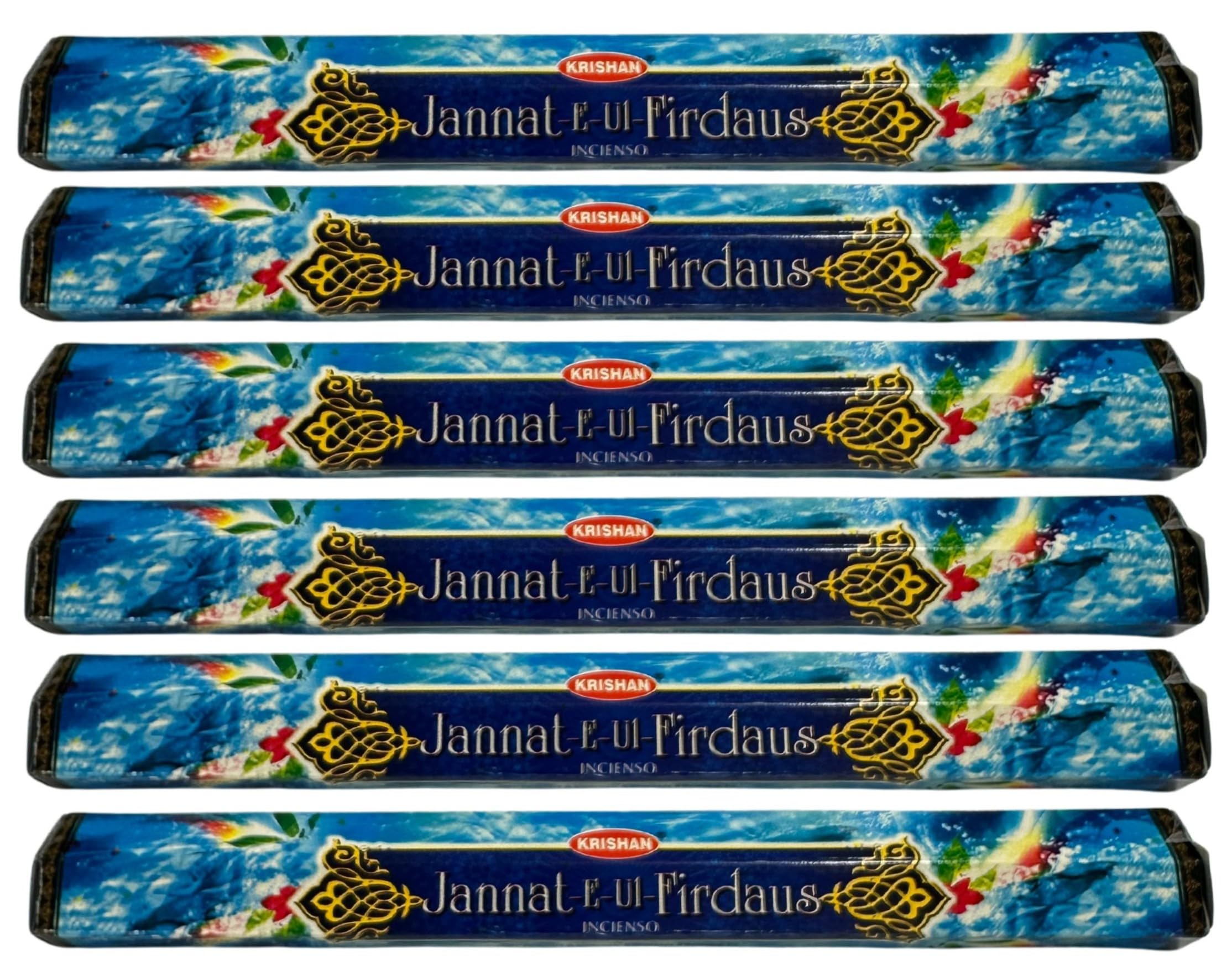 Krishan Incense Stick Jannat-E-UL-Firdaus Perfumed Fragrance Indian Hand Rolled 120 Joss Sticks Agarbatti Relaxing Stress Aromatic Relief Meditation Yoga Home Garden