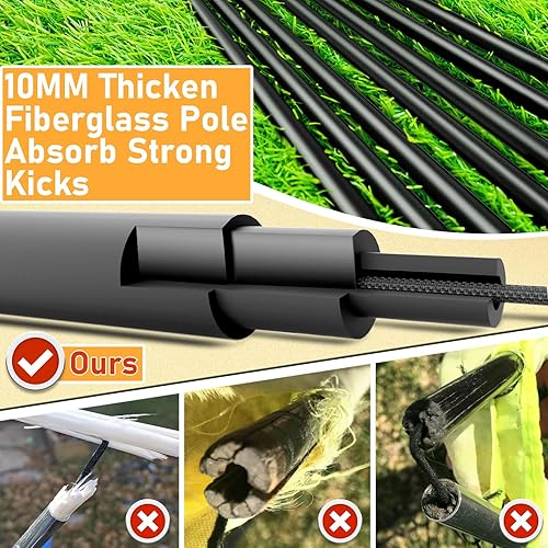 Miniatura 5 de Happy Jump Portería de fútbol 7'x5', 6.6'x3.3', 5'x3.6', 4'x3', 3'x2.2' Red de fútbol para patio trasero de niños