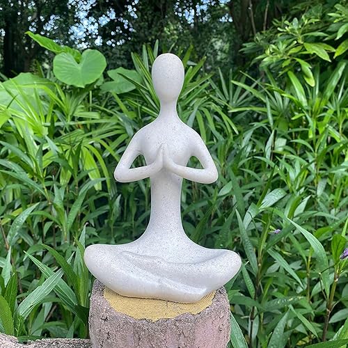 Miniatura 3 de Figura de yoga para el hogar, estatua de yoga budista zen, escultura de estatua de yoga Namaste, decoración interior y exterior para cumpleaños, día