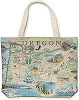 Vista 5 de Xplorer Maps Bolsa de lona con asas, bolsa de compras de comestibles de tela, bolsa reutilizable y ecológica, 100% algodón, lavable