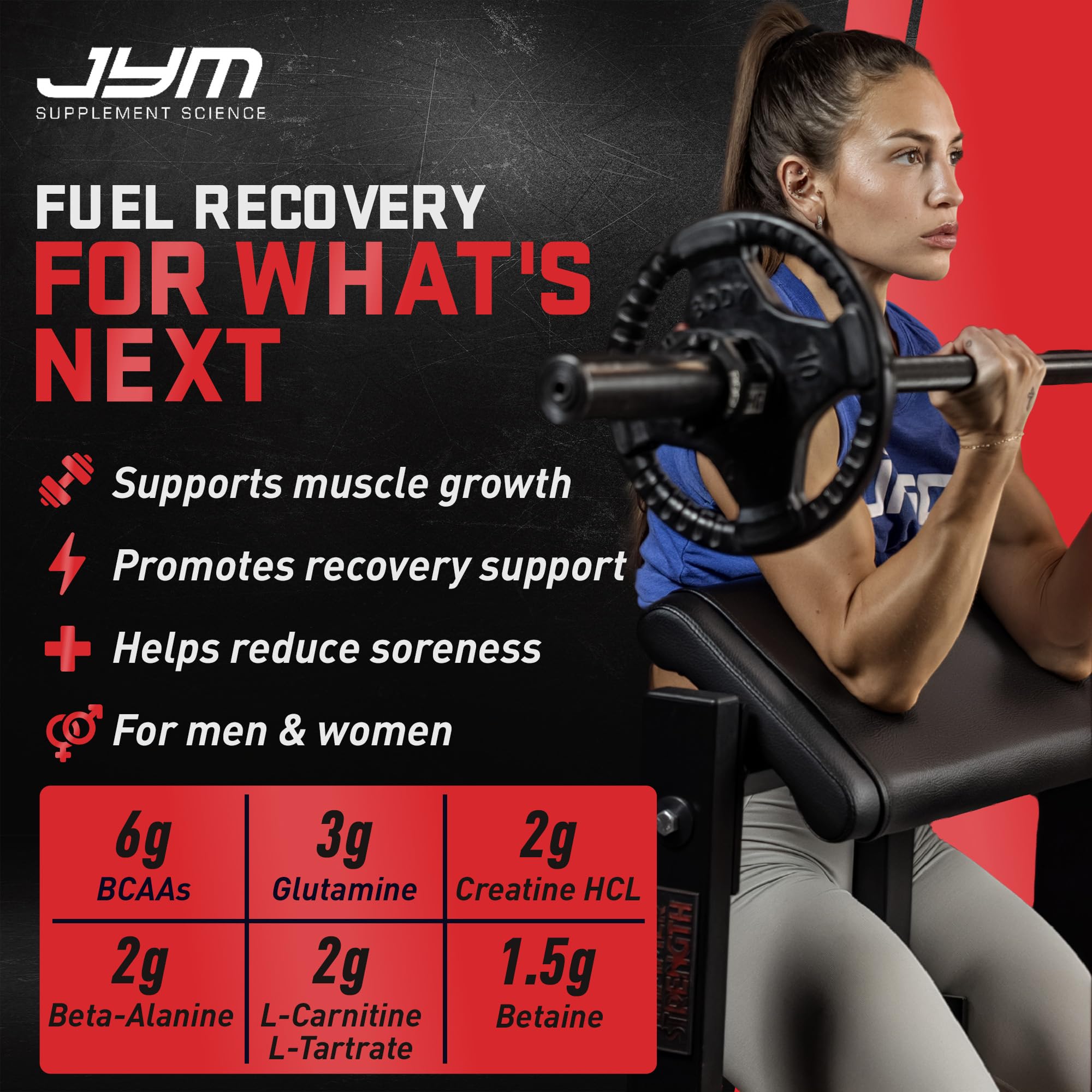 Post JYM BCAAs+ Recovery Matrix, Mandarin Orange - Creatine HCl - 21.2 Oz — Amazon image 3