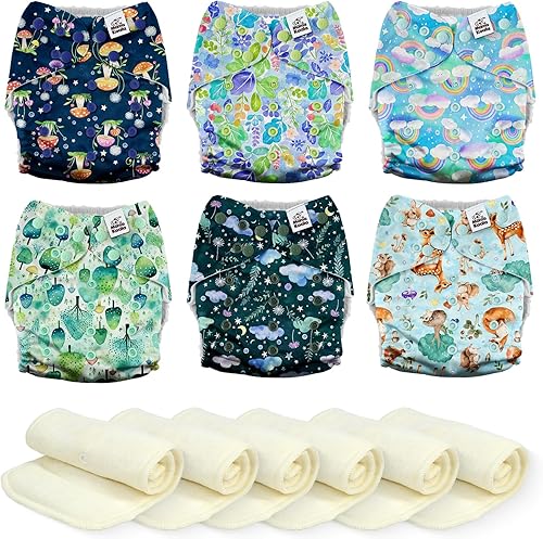 Miniatura 26 de Mama Koala 3.0 Pañales de tela para bebés, 6 unidades de pañales de bolsillo lavables y reutilizables de talla única para recién nacidos y niños