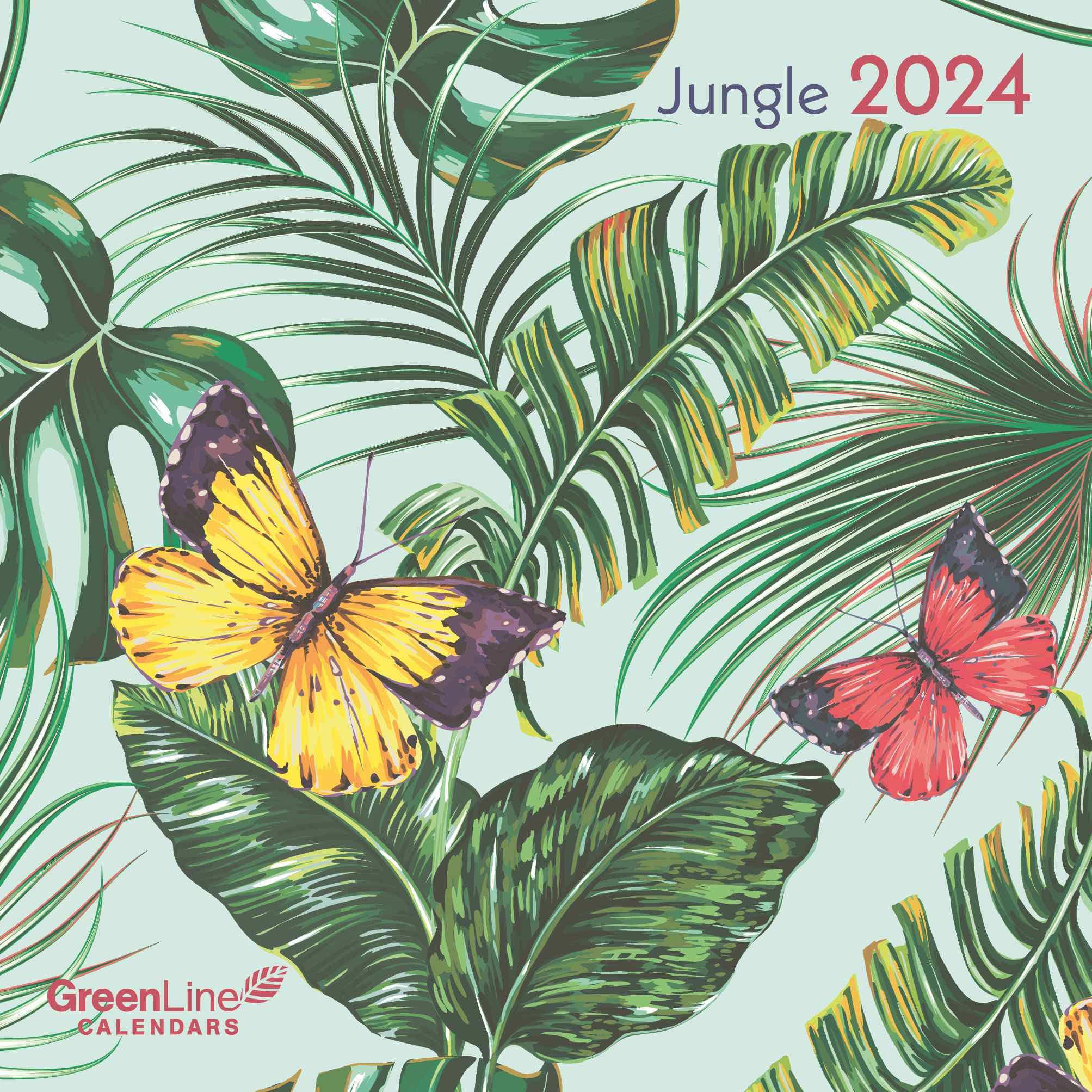 GREENLINE FLORAL 2024 - Wand-Kalender - Broschüren-Kalender - 30x30