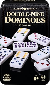 Spin Master Games, Cardinal Classics Double Nine Dominoes Set in Storage Tin, for Kids & Adults, Classic Game, 2-6 Players, for Ages 8 & Up