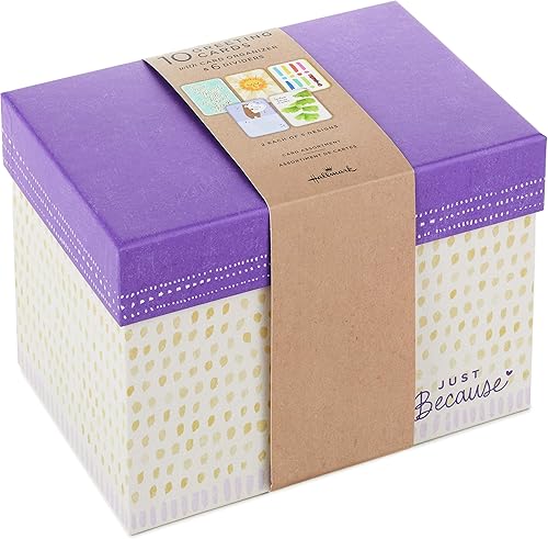 Miniatura 8 de Hallmark Just Because - Surtido de tarjetas con caja organizadora de tarjetas paquete de 10 felicitaciones condolencias pensar en ti amistad
