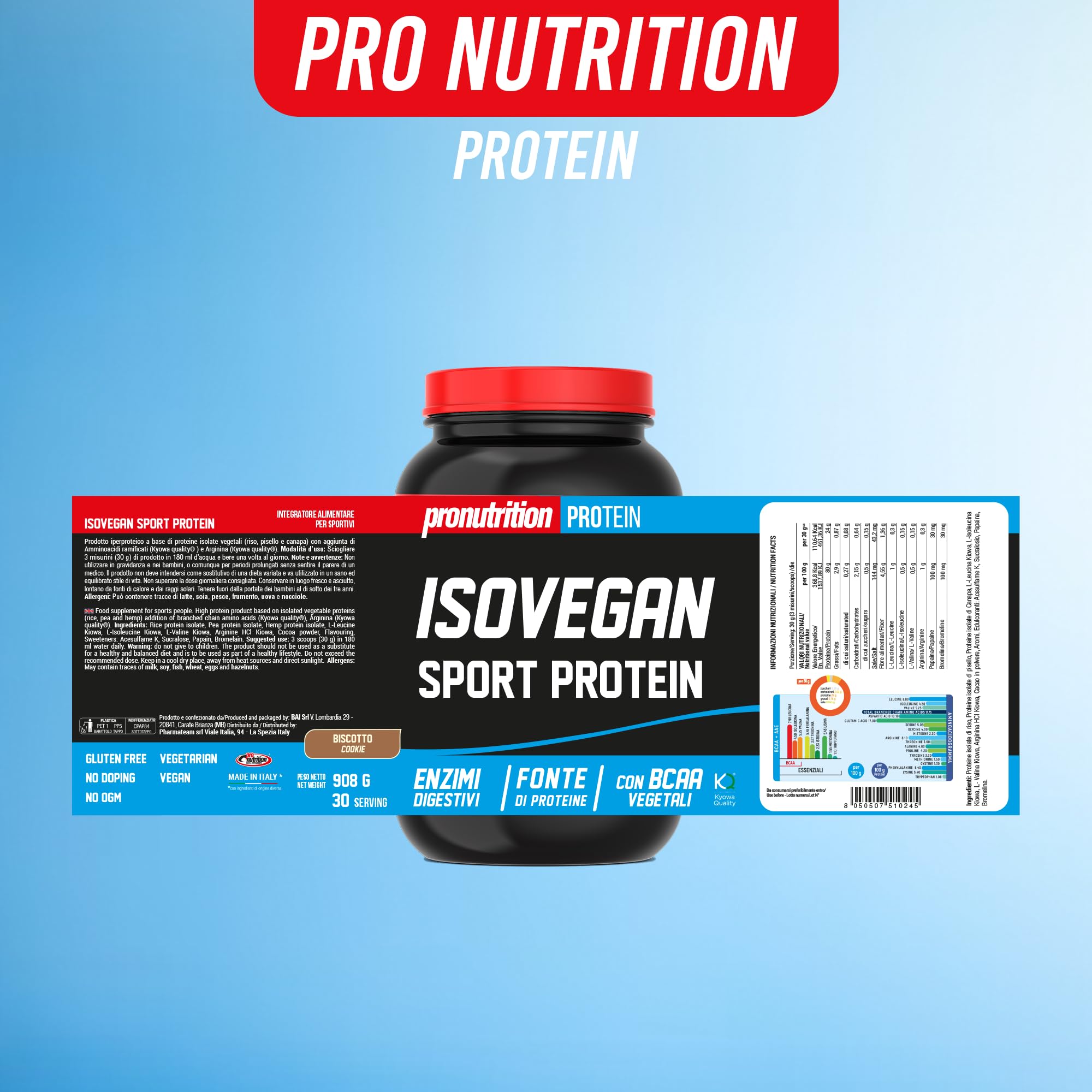 Iso Vegan Sport Protein Biscotto 908gr