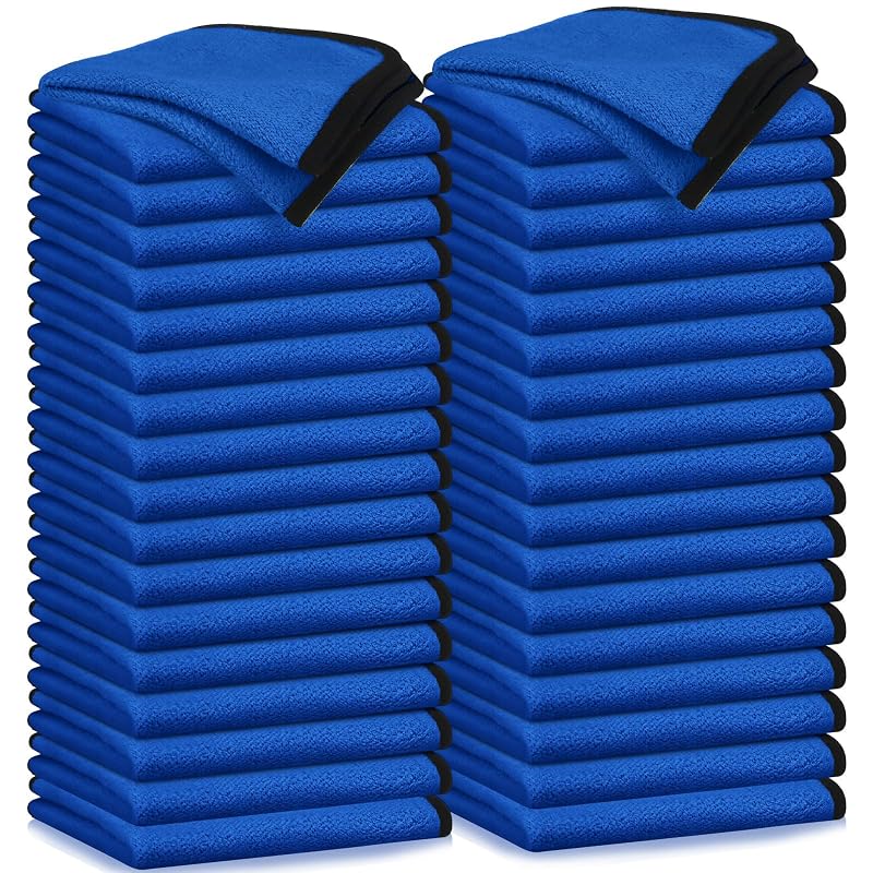Toalhas de Microfibra Tallew para Secagem e Polimento Automotivo Azuis 40 x 40 cm Pacote com 50 unidades