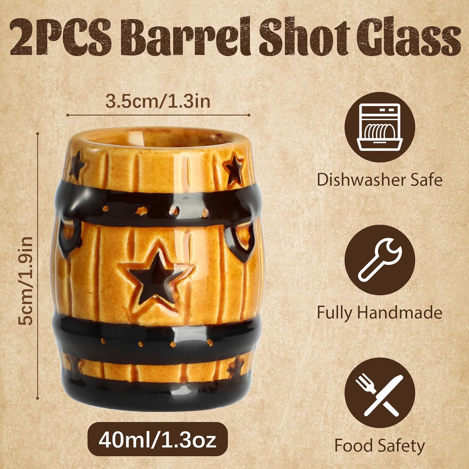 2 Pcs Cowboy Shot Glasses Necklace Western Themed Party Decorations Shot Glasses for Adults and Teens Festival Party Supplies