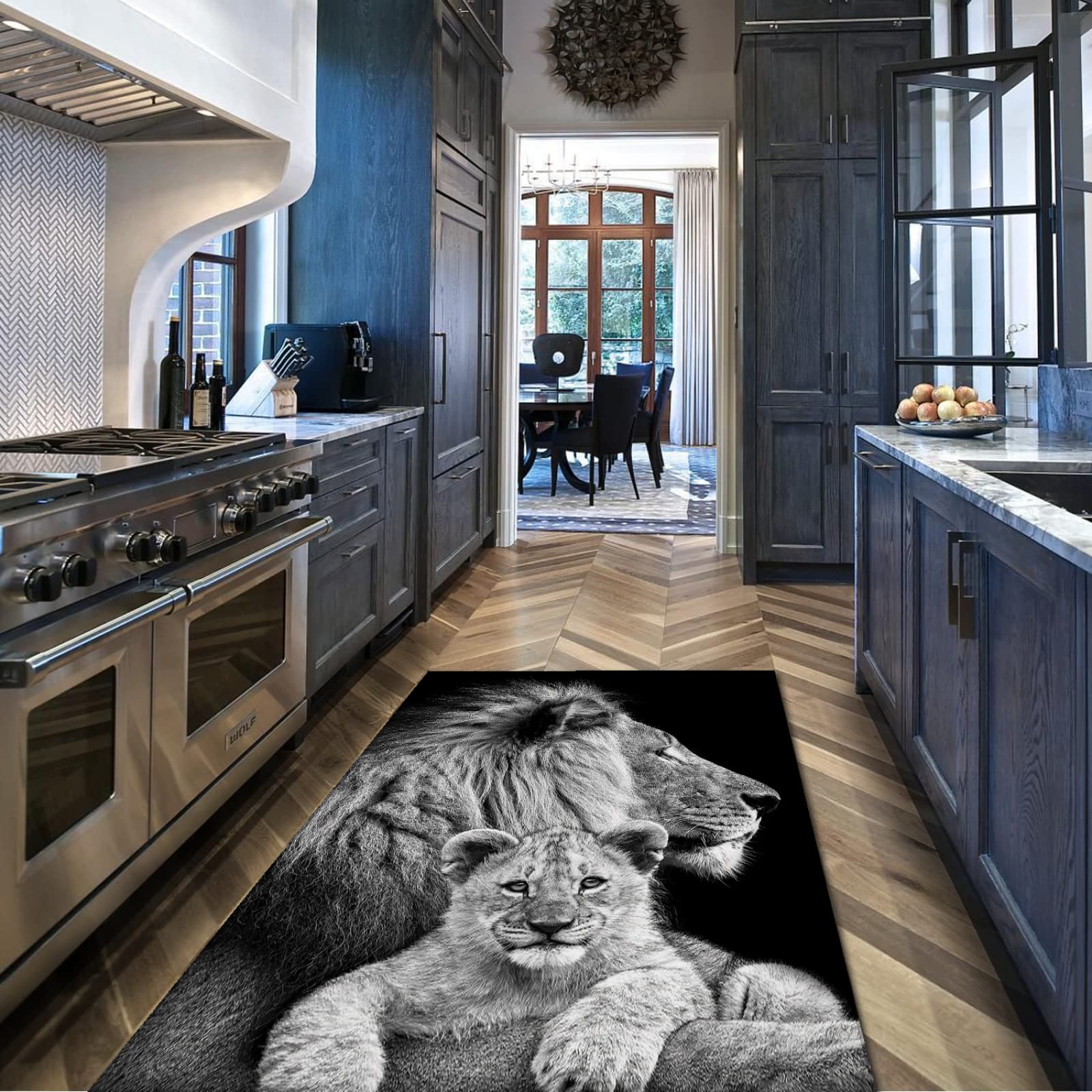 Zone Tapis Lion Animal Soft Rectangle Tapis pour Salon Non Dérapant Polyester Tapis de Sol Tapis pour Enfants Chambres Enfants Salle de Jeux 90x150cm