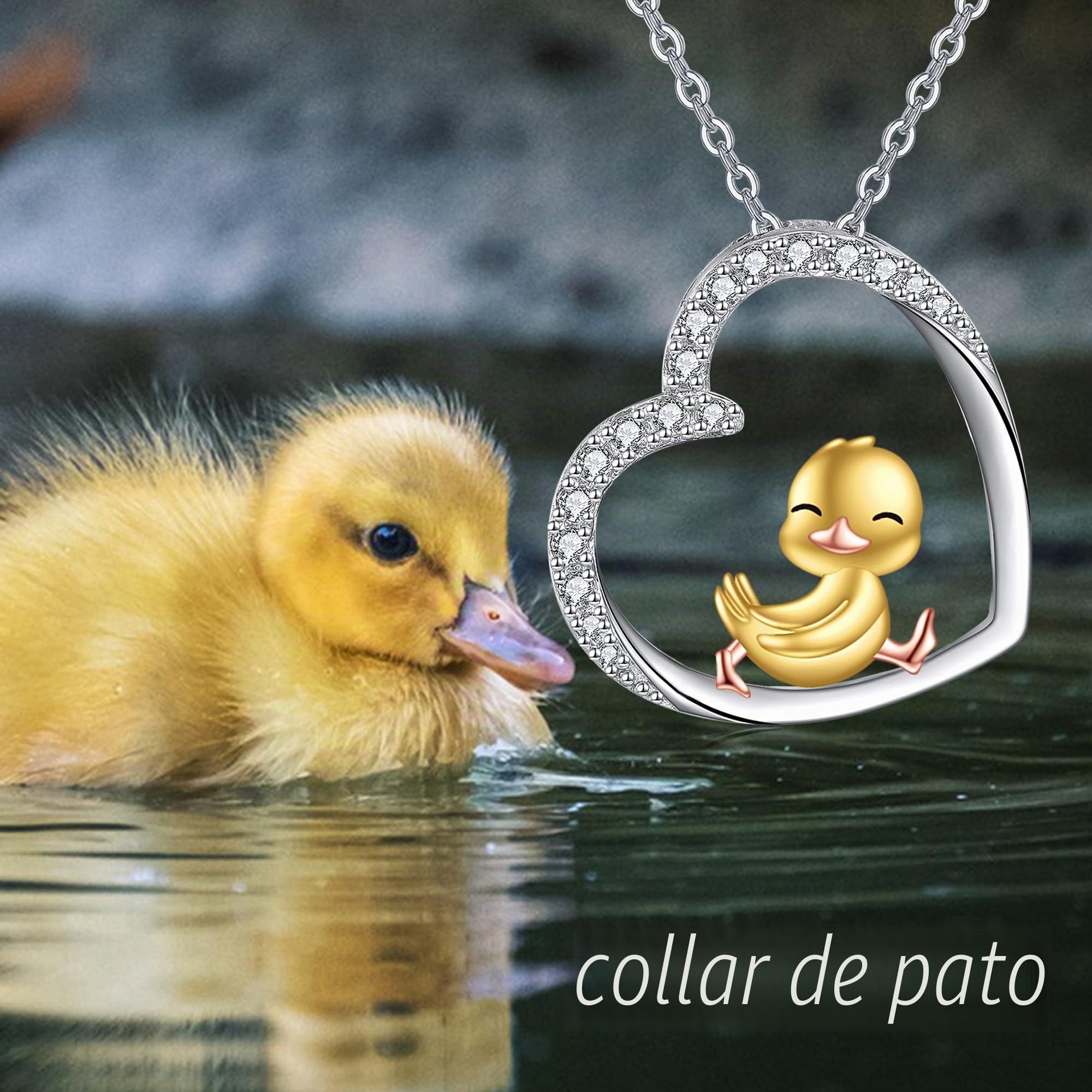 URONE Pingüino/lobo/cerdo/zorro/perezoso/gato/elefante collar de plata de ley 925 colgante de animales joyas regalos para mujeres madre novia niña, 0.80*0.83 Zoll (Pendel) + 18 + 2 Zoll (Kette), Plata