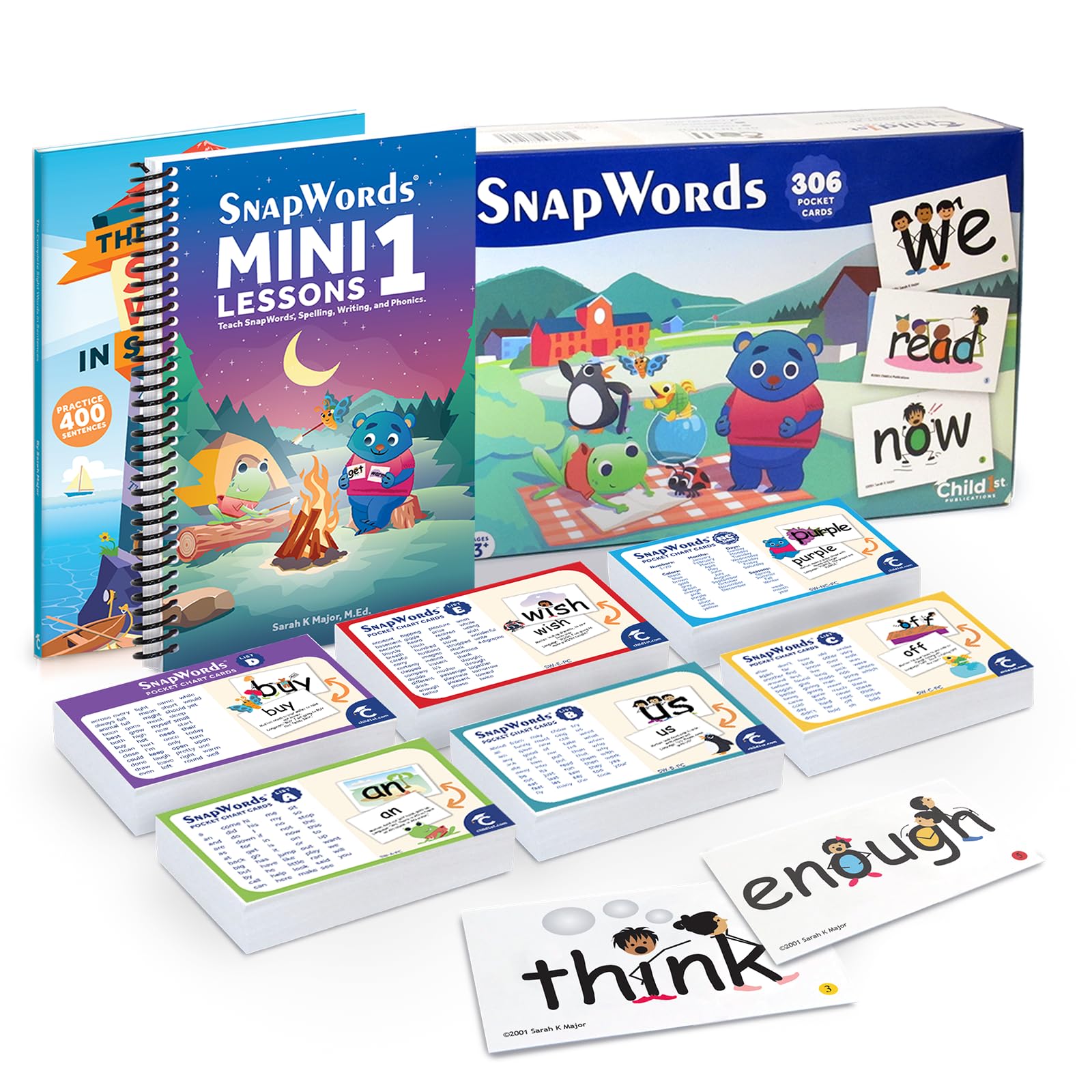 Child1st | 306 SnapWords Pocket Cards | Multisensory | ESL | ELL | Kinesthetic Flash Cards
