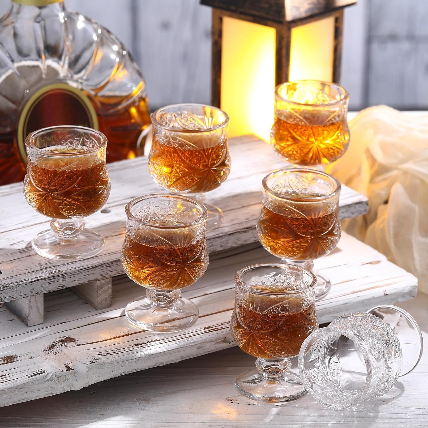 Suclain 36 Pcs Shot Glass Bulk Set 1.5 oz Mini Cute Cordial Glasses with Stem Sherry Glasses Clear Shot Glassware for Wine Liqueur Tequila Whiskey Beverage Wedding Party Bar Supplies