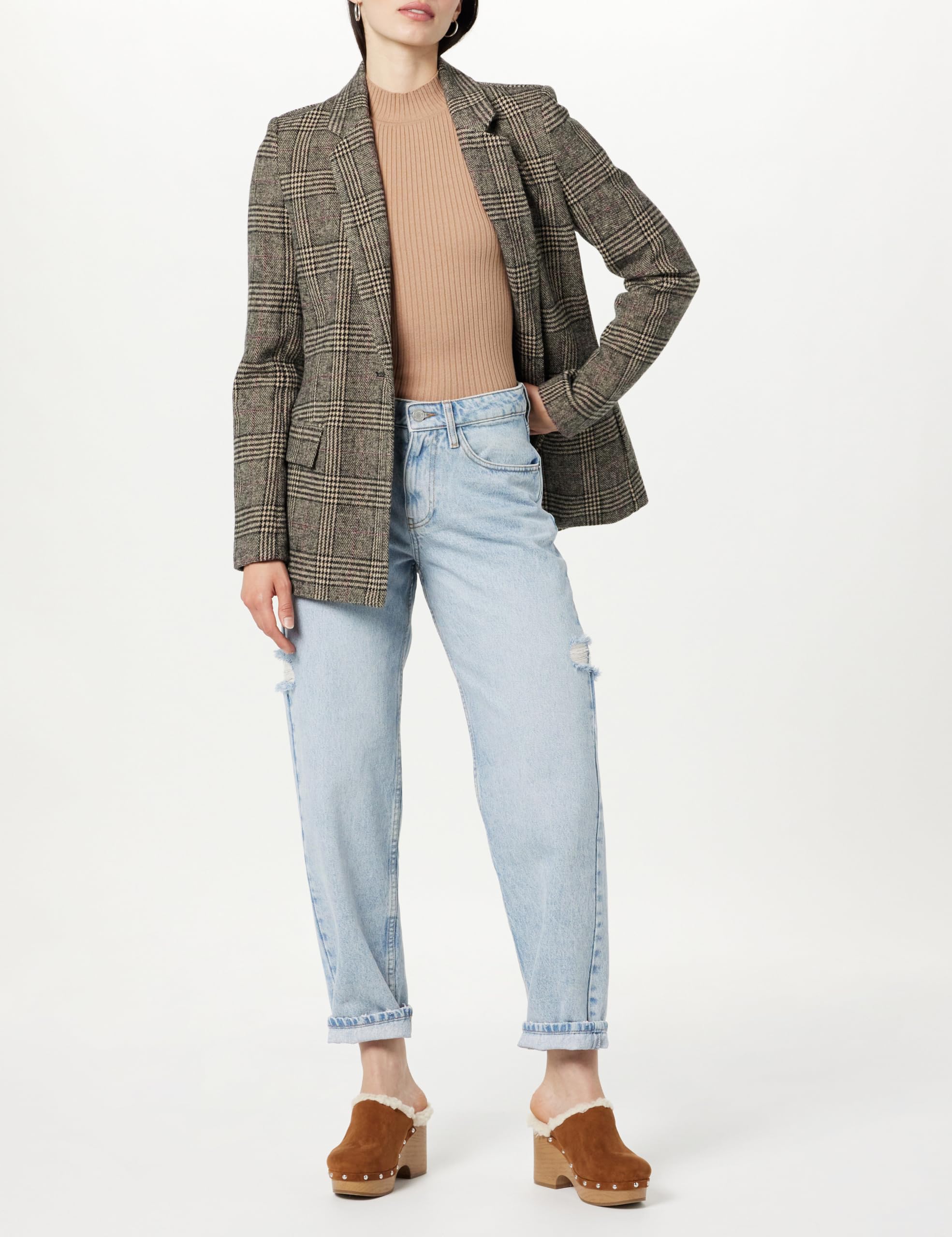 The Drop Women's Karolina Sleeveless Ribbed Mock-Neck Sweater