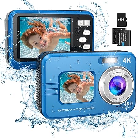 2.7K Underwater Camera Waterproof Digital Camera 4K 48MP With 32GB Card - Dual Screen Underwater Camera For Snorkeling & Travel Waterproof Digital Cameras - View #9