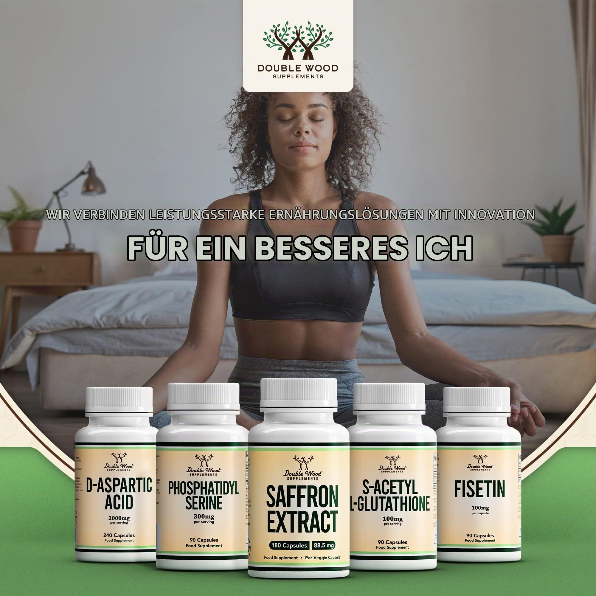 DW Safran | 180-88,5mg pro Portion | Hochdosierter Safran | Gentechnik- und glutenfrei (180 Kapseln)