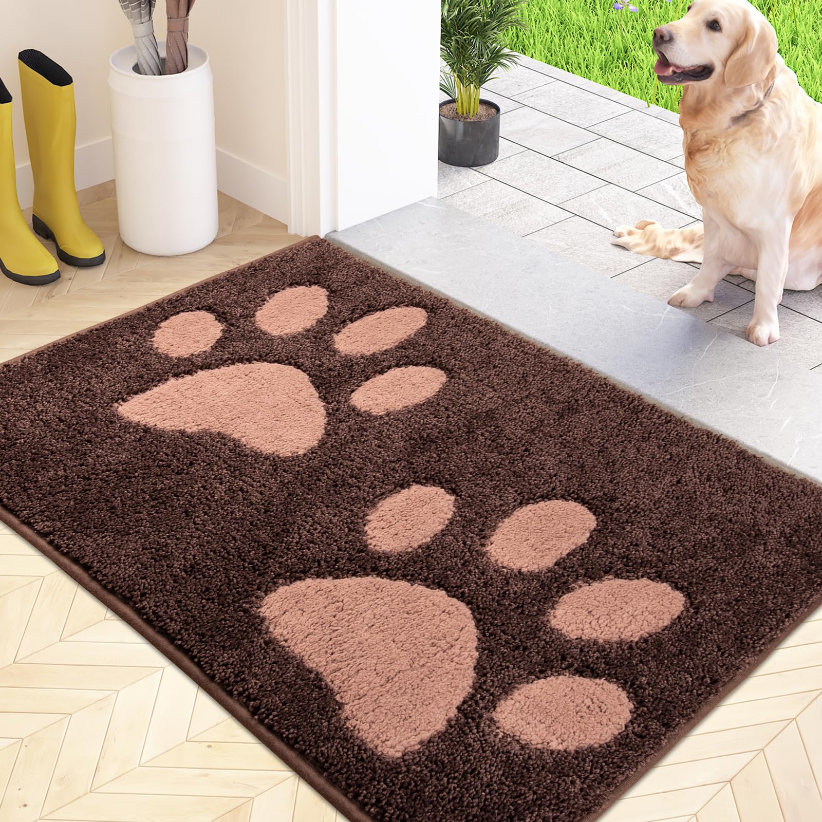 FCSDETAIL Felpudo Entrada Casa 50 x 80 cm, Alfombra Antideslizante y Lavable en Lavadora, Alfombra Atrapapolvo Absorbentes para Perro, Entrada, Puerta, Pasillo