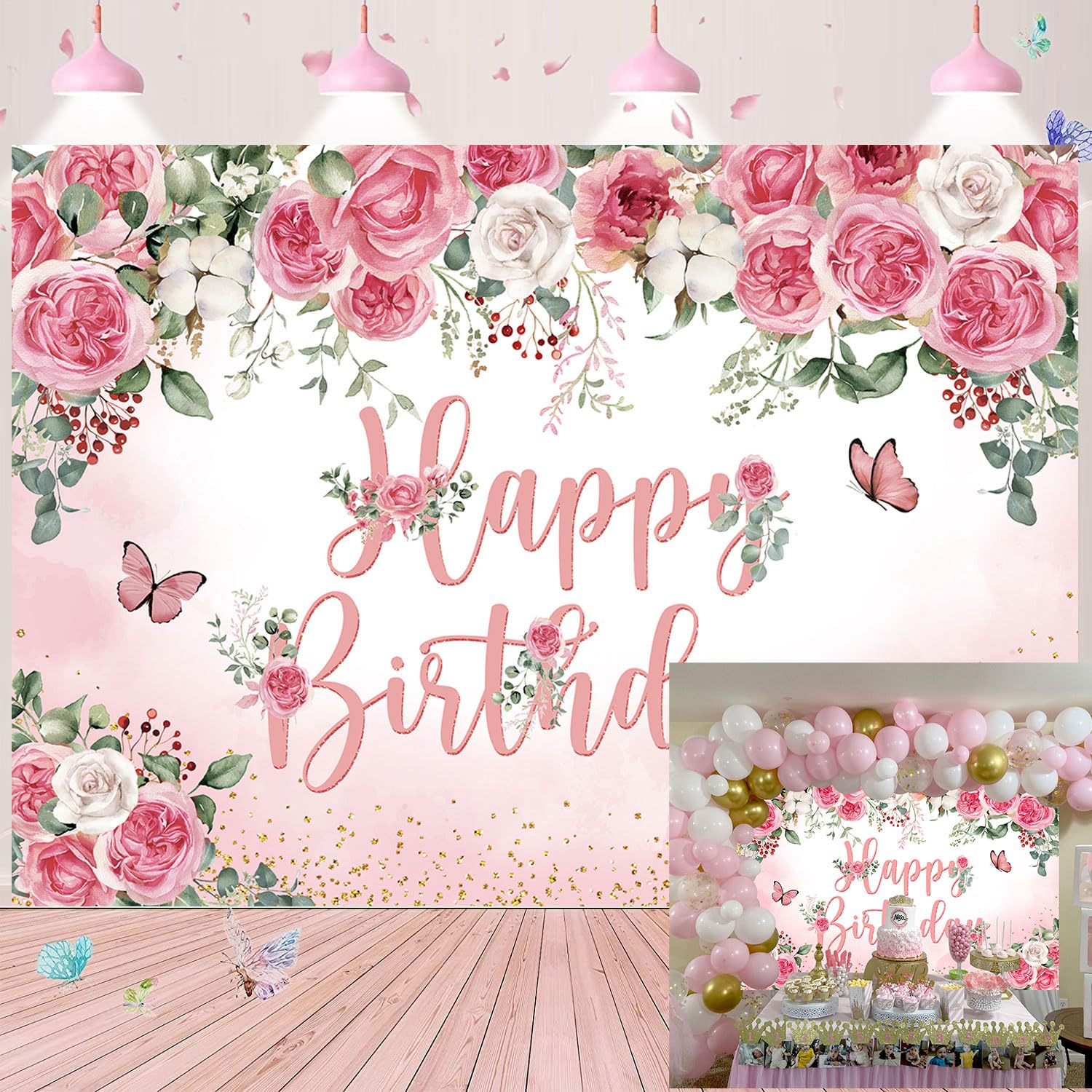 Toile de fond rose grand format pour cacher un mur lors d'une fête