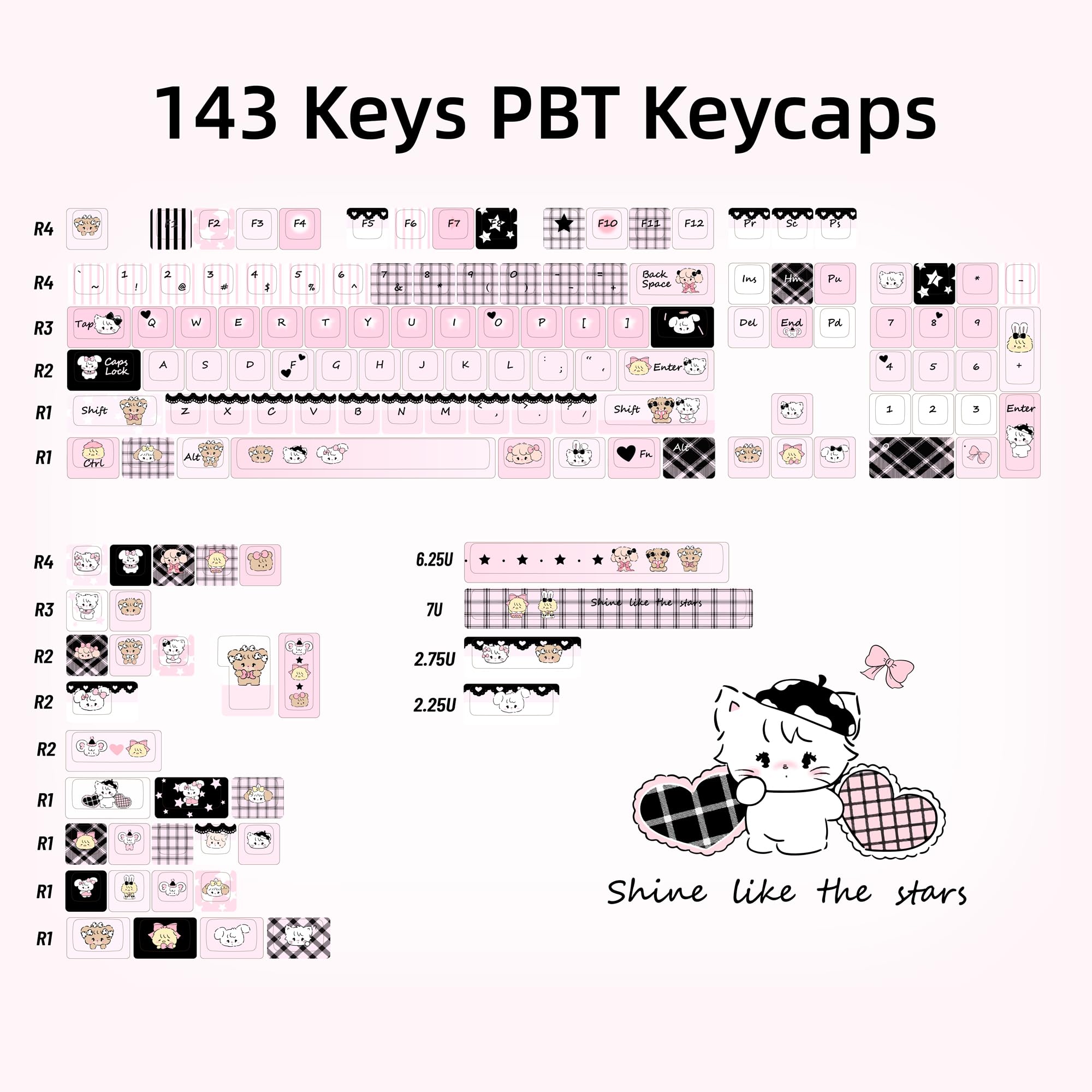 Amazon.co.jp: ZERRIOY 145キー ブラック&ピンク かわいいキティが