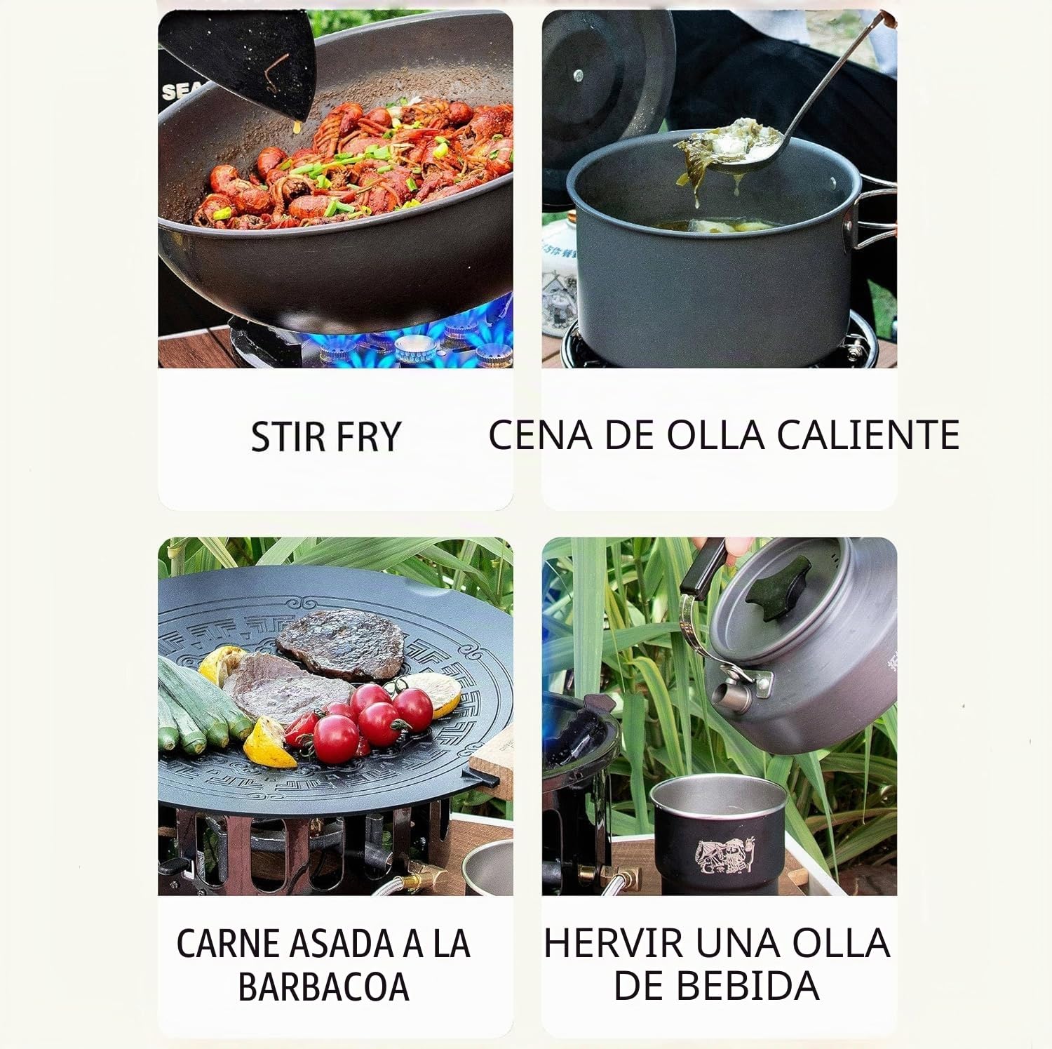 Hornillo de gas portátil de 21000 W, resistente al viento, para camping, exterior, pequeño quemador de butano con bolsa de transporte y adaptador, para emergencias, exteriores, senderismo, pícnic