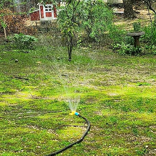 Miniatura 6 de Aspersor de césped, diseño de flores amarillas de 4.3 pulgadas, paquete de 2, rociadores metálicos para áreas de césped pequeñas, juego de niños