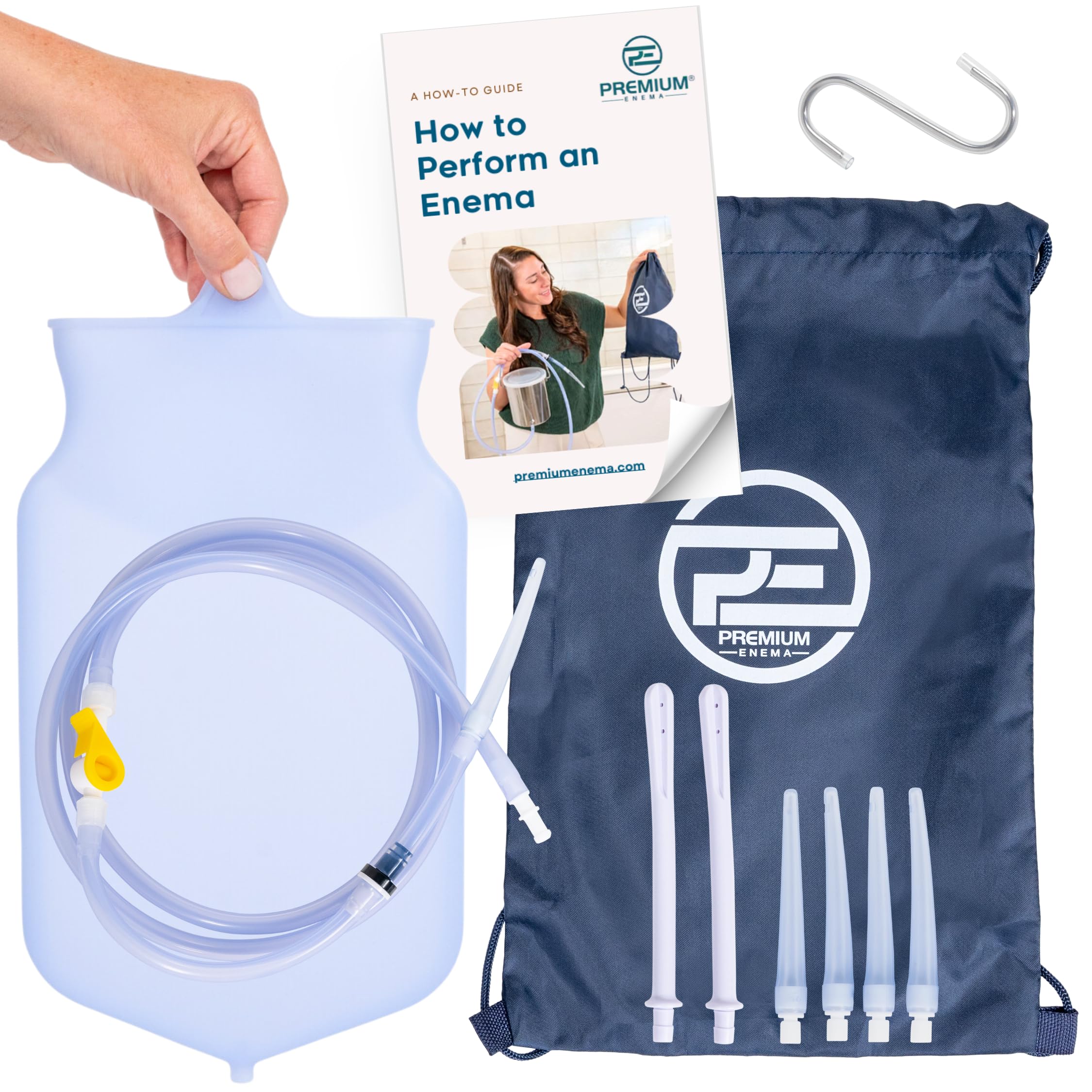 Buy Clear Silicone Enema Bag Kit 2 Quart, Reusable for Coffee & Water