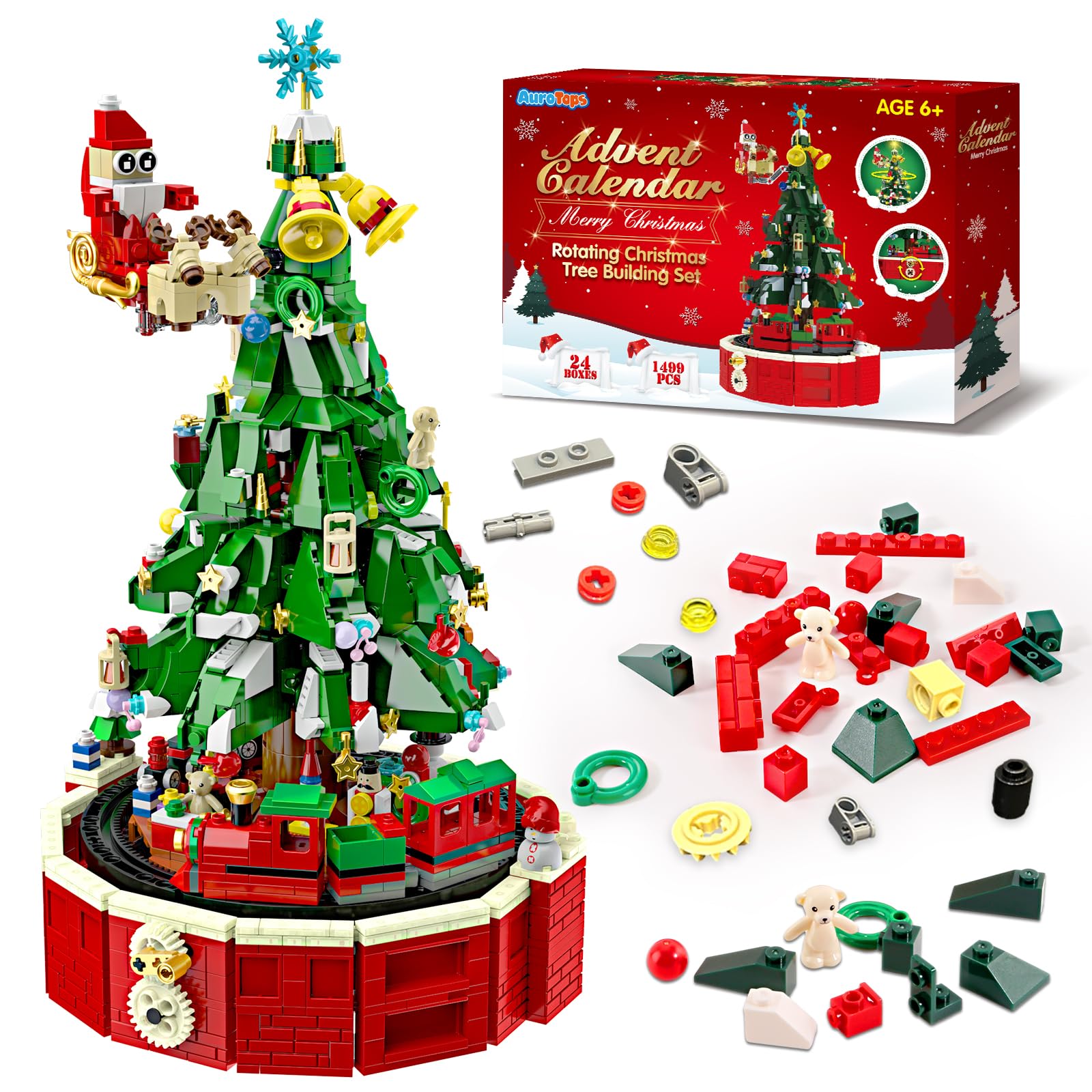 Amazon.com: AuroTops Christmas Tree Building Blocks Set,1499 PCS
