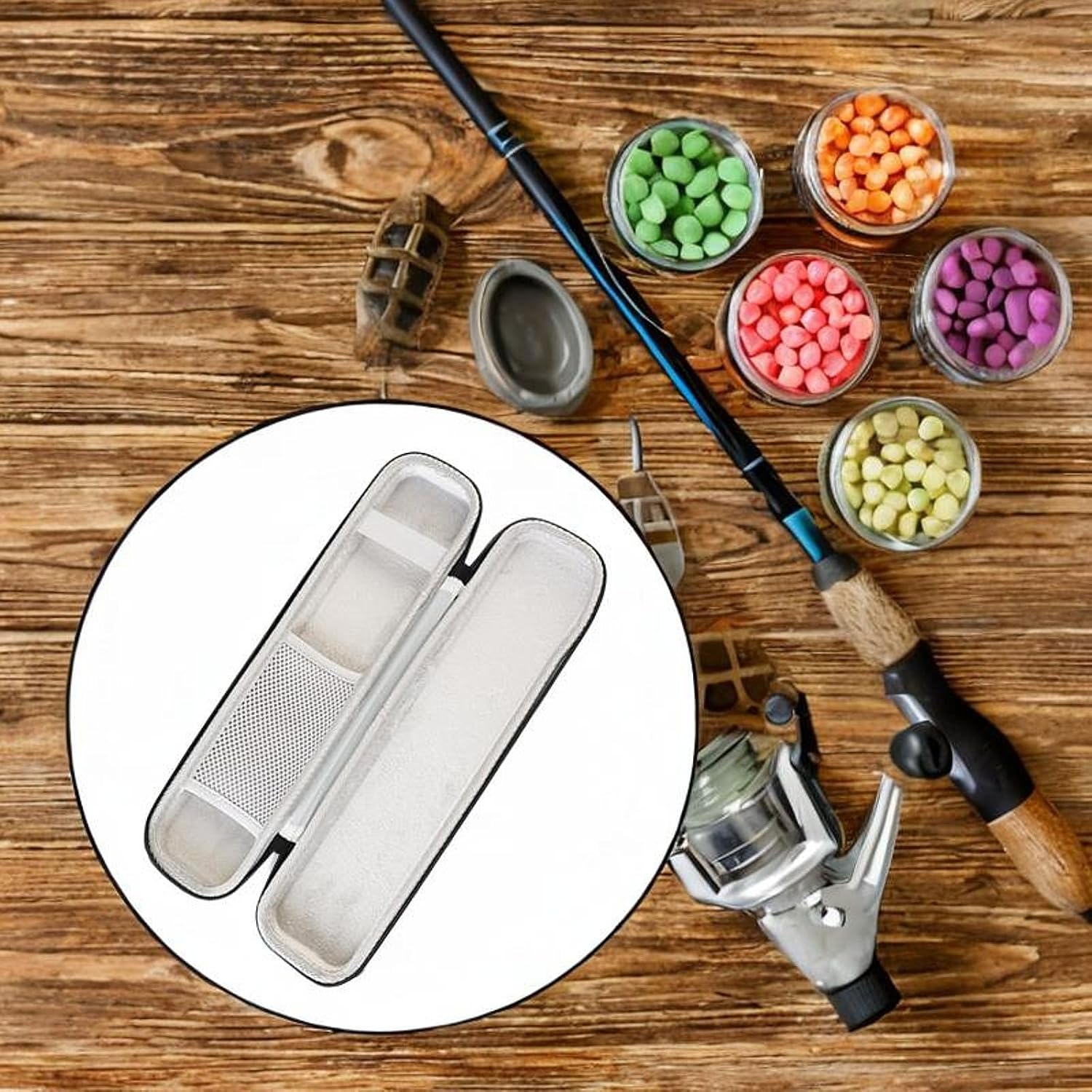 Small Fishing Rod Bag Travel Carry Case Multipurpose Wearproof Fishing Rod Reel