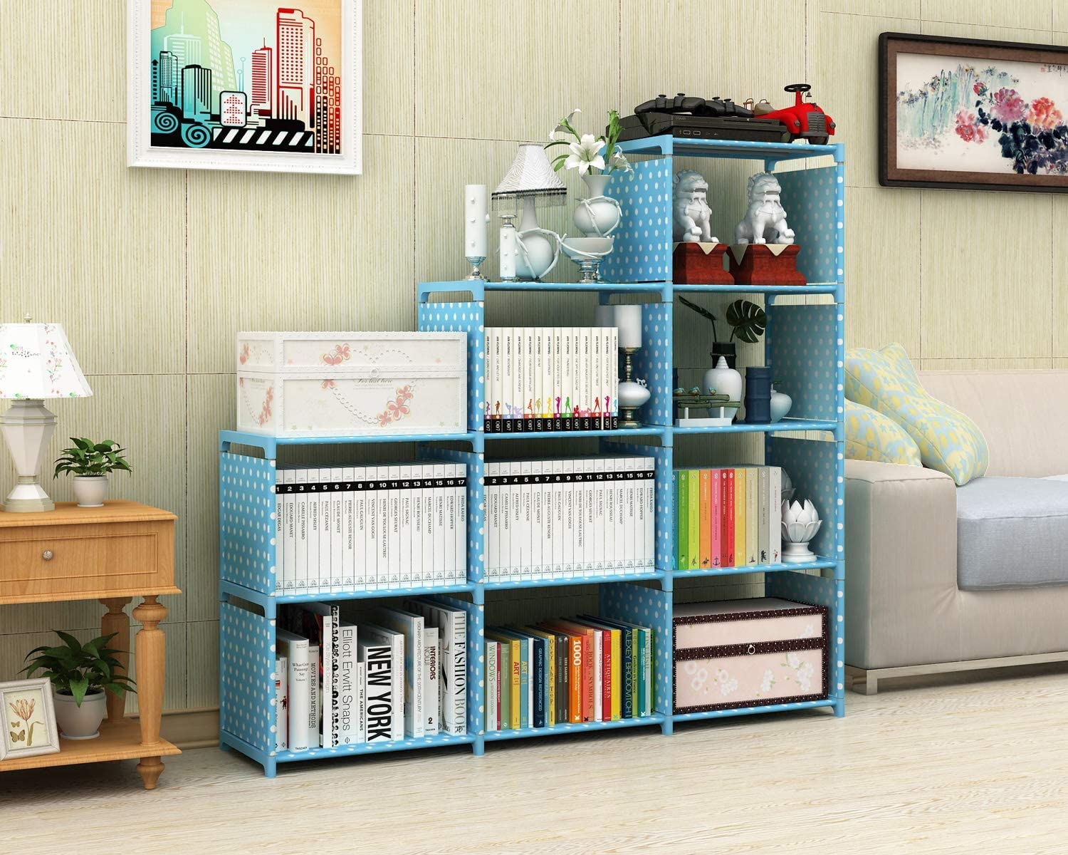 VIKNORT 12-Layer Multipurpose Open Bookself,Bookshelves/Kids Book