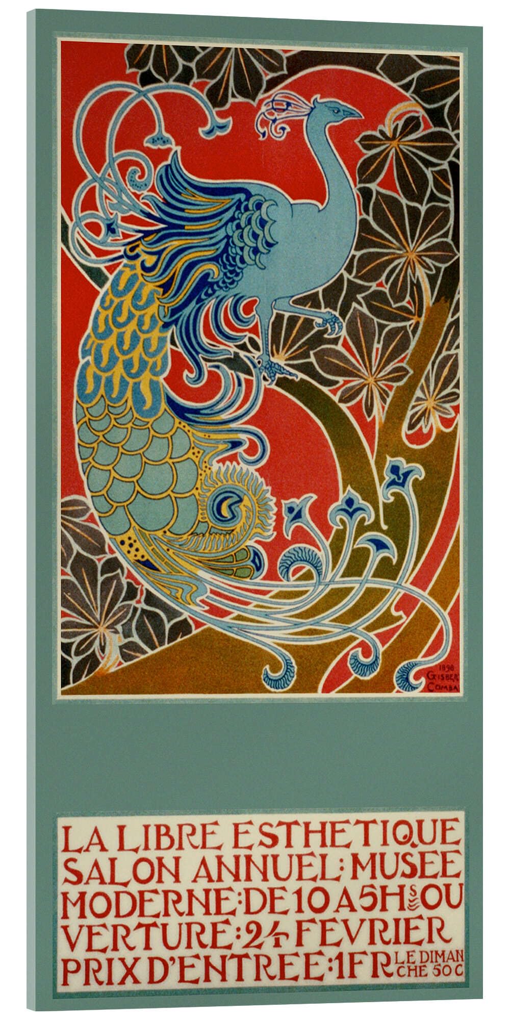 Posterlounge La Libre Esthetique Salon Annuel Cuadro de metacrilato | 40 x 80 cm de Gisbert Combaz Rojo Cuadros Decoración para la pared