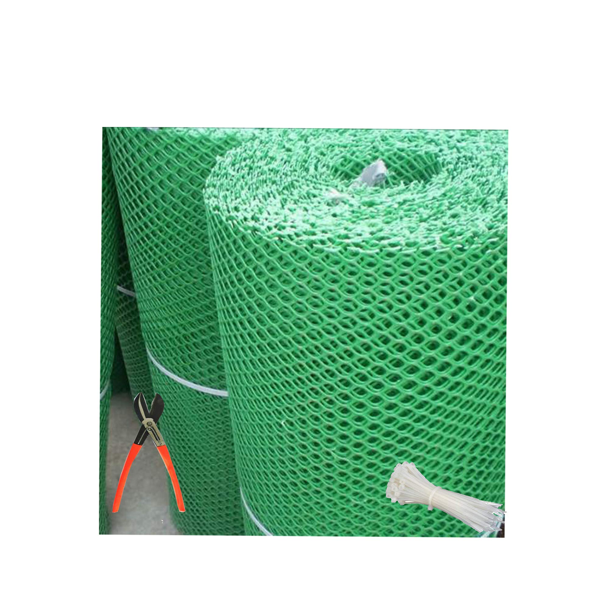 UR LITTLE SHOP PVC Garden Fencing Net/Mesh (4feet/20feet) UV Stabilized 500GSM Anti Bird Net Green Color 6 Months Guarantee with Free 1 Scissor,100 PVC Tags