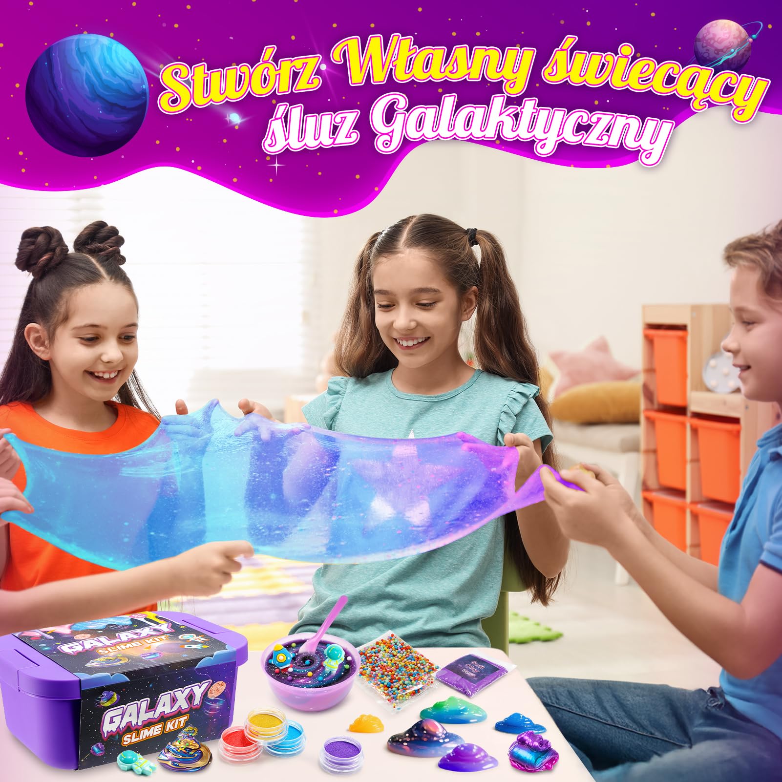 iKidiki Zrób Swój Własny Zestaw Szlamu, Prezent dla Dziewczynek 6 7 8 9 10 11 12 Lat Galaxy Slime Set Chłopiec Pomysły na Prezent Szlam Zabawki dla Dzieci Chłopcy Prezent Urodzinowy dla Dziewczynek