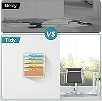 Vista 5 de SUPEASY 5-Tier Wall File Organizer Mesh Office Mail Holder, Hanging Wall Organizer Magazine Rack for Office White