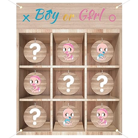 BLOOMWIN Gender Reveal Tic Tac Toe Board Game