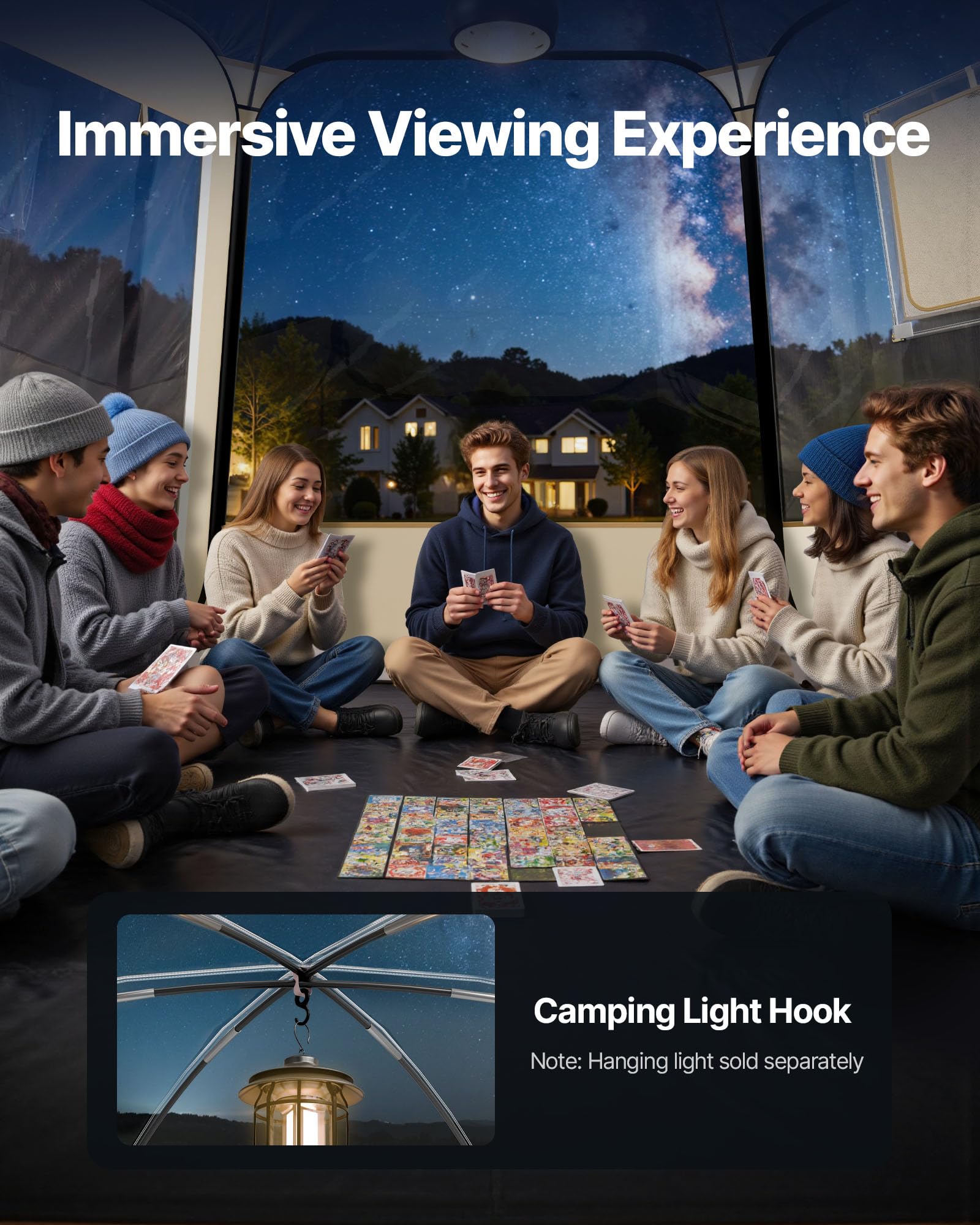 VEVOR Tente Bulle Pop-up, Tente Igloo Dôme de Jardin, Abri de Camping d'Extérieur Transparent avec Fenêtres, Imperméable et Résistante aux UV, Vue Panoramique à 540°