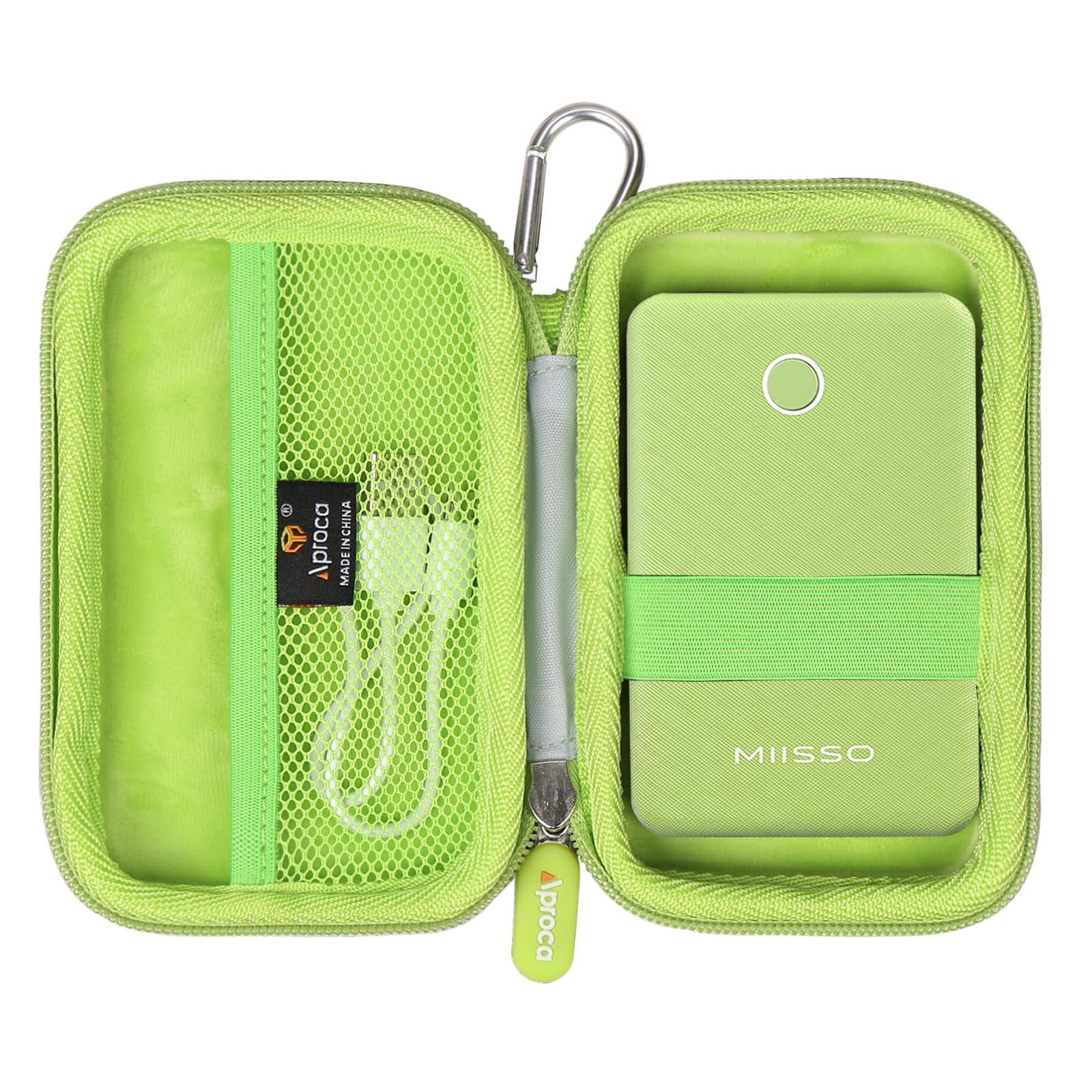 AprocaGreen Hard Travel Storage Case, for miisso 6000mah Ultra Slim Built in Cables Power Bank Portable Charger, S1412