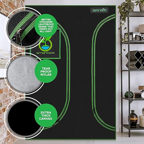 Miniatura 5 de SereneLife Tienda de cultivo hidropónico ligera para jardín, sistema de cultivo de plantas de interior de 36 x 24 x 53 pulgadas, con mirilla