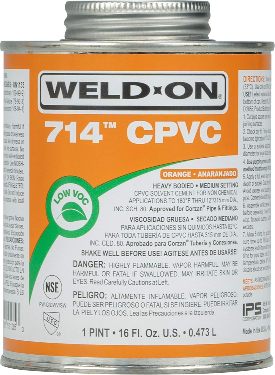 WeldOn 10135 714 CPVC HeavyBodied High Strength Solvent Cement