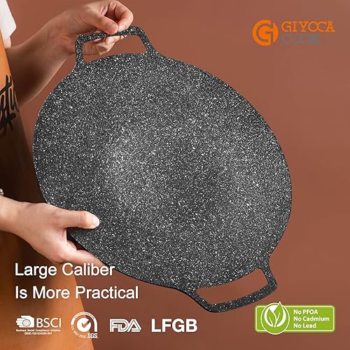 Miniatura 6 de giyoca cook Nueva generación de fundición a presión 8 en 1 sartén coreana para barbacoa, revestimiento de granito antiadherente, compatible con