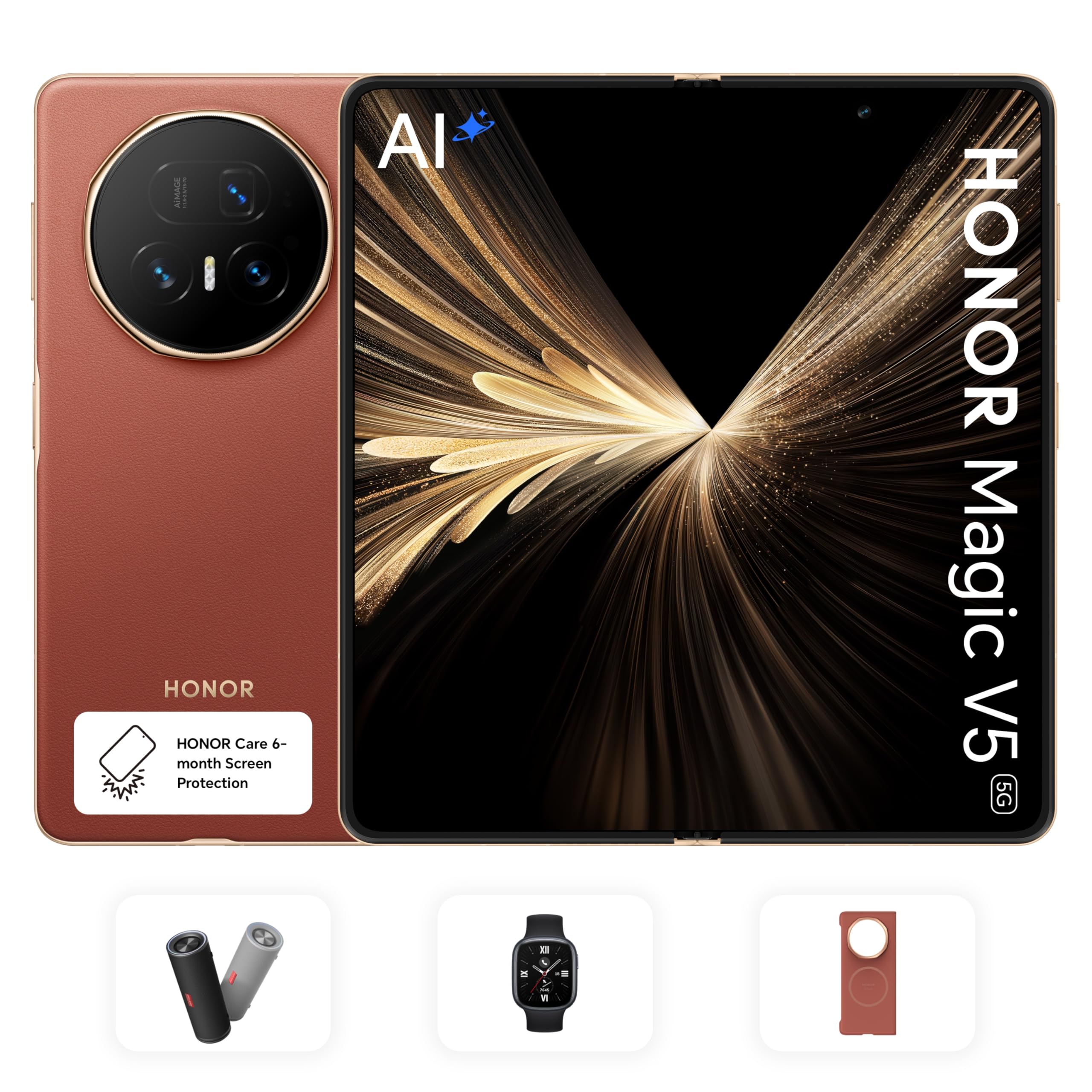 HONOR Magic V5 16GB RAM 512GB Brown With Free Honor choice Speaker