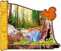 Vista 1 de Imán de madera del Parque Nacional Yosemite de Estados Unidos, imanes 3D para nevera, recuerdos coleccionables de viaje, decoraciones hechas a mano