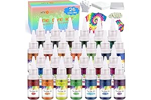 HTVRONT Tie Dye Kit - 26 Vibrant Colors, Non-Toxic & Long-Lasting, Enriching...
