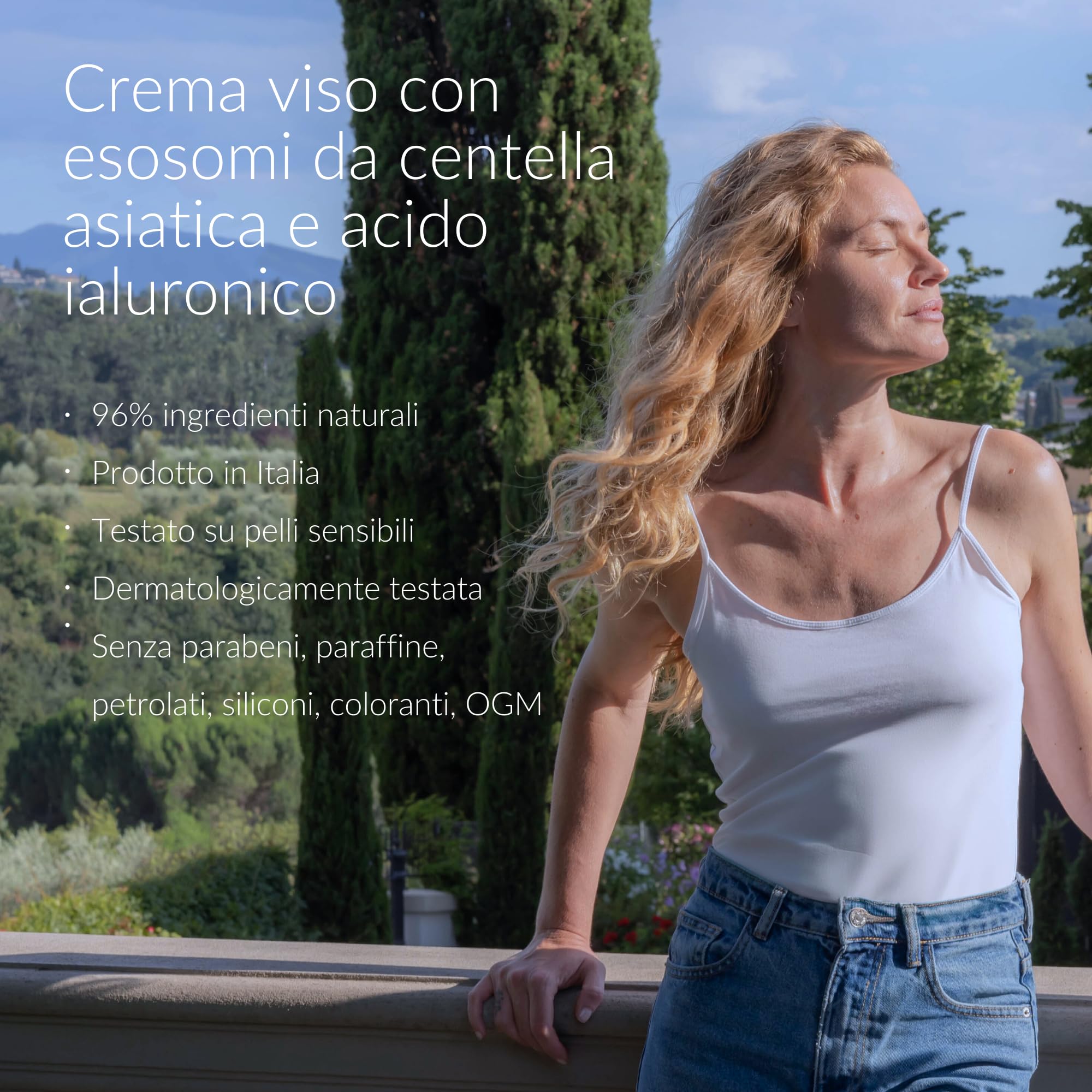 Exosome Aura Cream - Crema Viso Antiage con Esosomi da Centella Asiatica, Acido Ialuronico e Ceramidi per la Skincare Quotidiana - Pelle Tonica e Compatta - 50ml