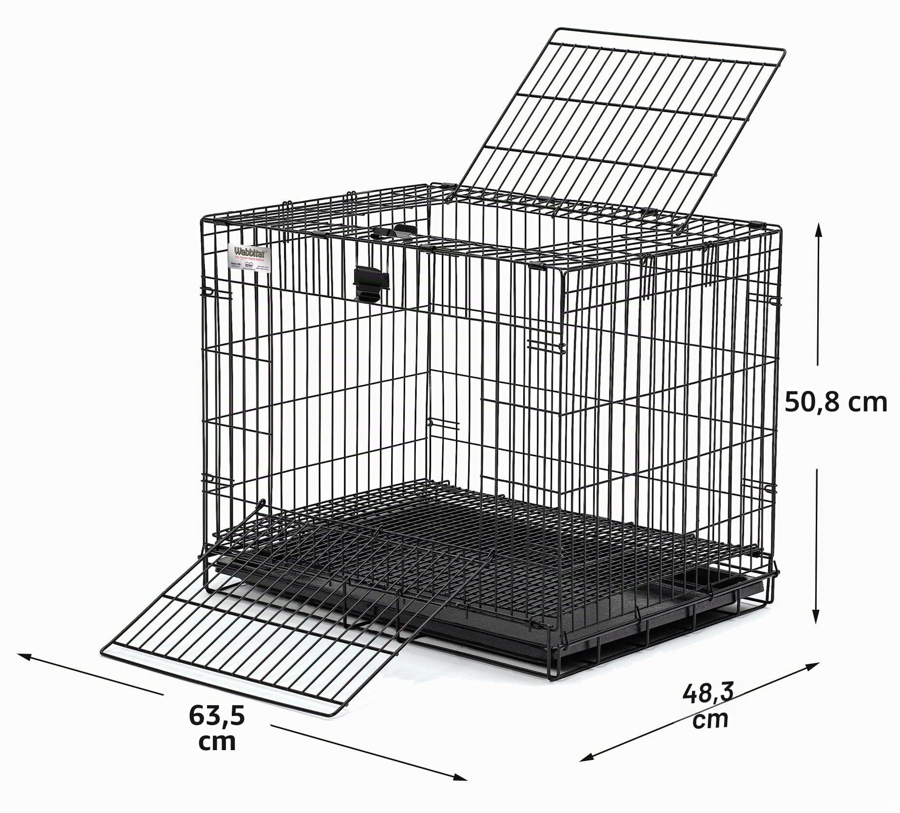 MidWest Homes for Pets - Jaula pequeña para conejos, suelo de malla de rejilla, bandeja extraíble, acceso a la puerta superior y delantera, acabado resistente a la corrosión, no requiere herramientas