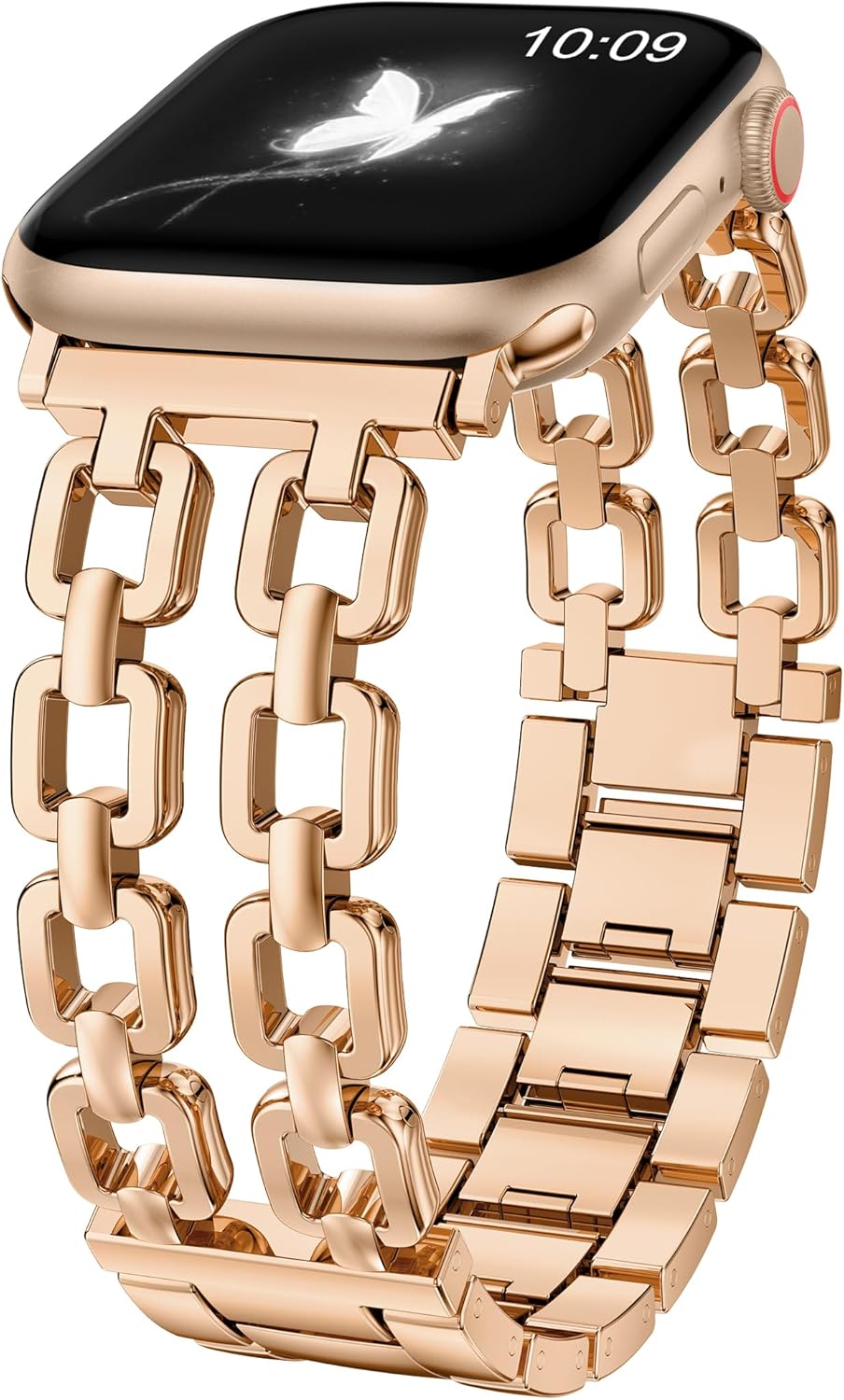 Wearlizer Compatible with Apple Watch Bands 41/40/38/44/45/46/49/42mm Women, Dressy Fancy Metal Chain Pretty Strap Designer Gold Silver Bracelet for iWatch Series 11 10 9 8 7 6 5 4 3 SE/Ultra 3 2 1