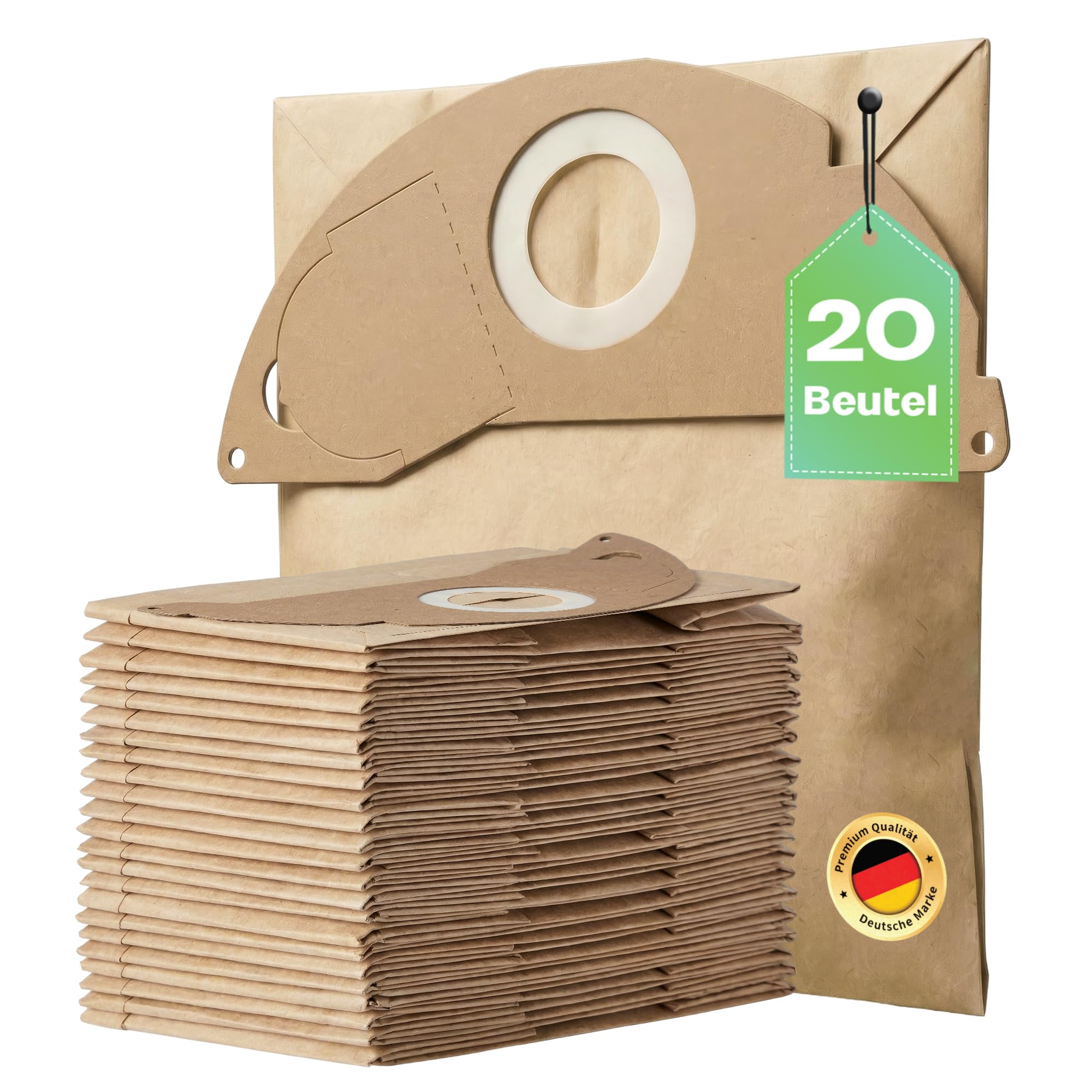 20 sacchetti per aspirapolvere adatti per aspirapolvere Kärcher KFI 222, 6.904-322.0, serie Kärcher WD2, MV2, A2000, A2004, A2054, A2074, tessuto non tessuto