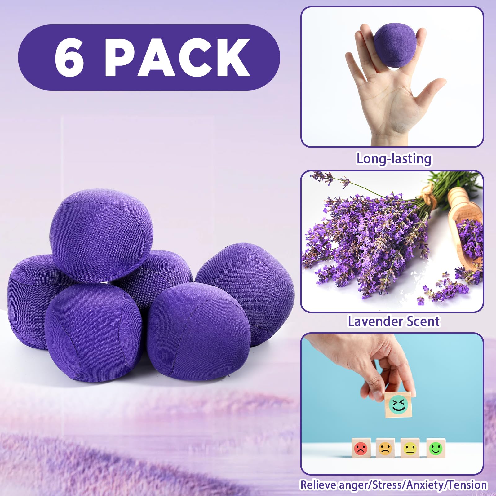 Amazon.com: bornerwhite 3 Pack Lavender Scented Stress Balls Fidget Toys  for Adults Anxiety Stress Relief Hand Workout Purple Squeeze Ball Lavender  Fragrance Ideal for Home & Office : Toys & Games