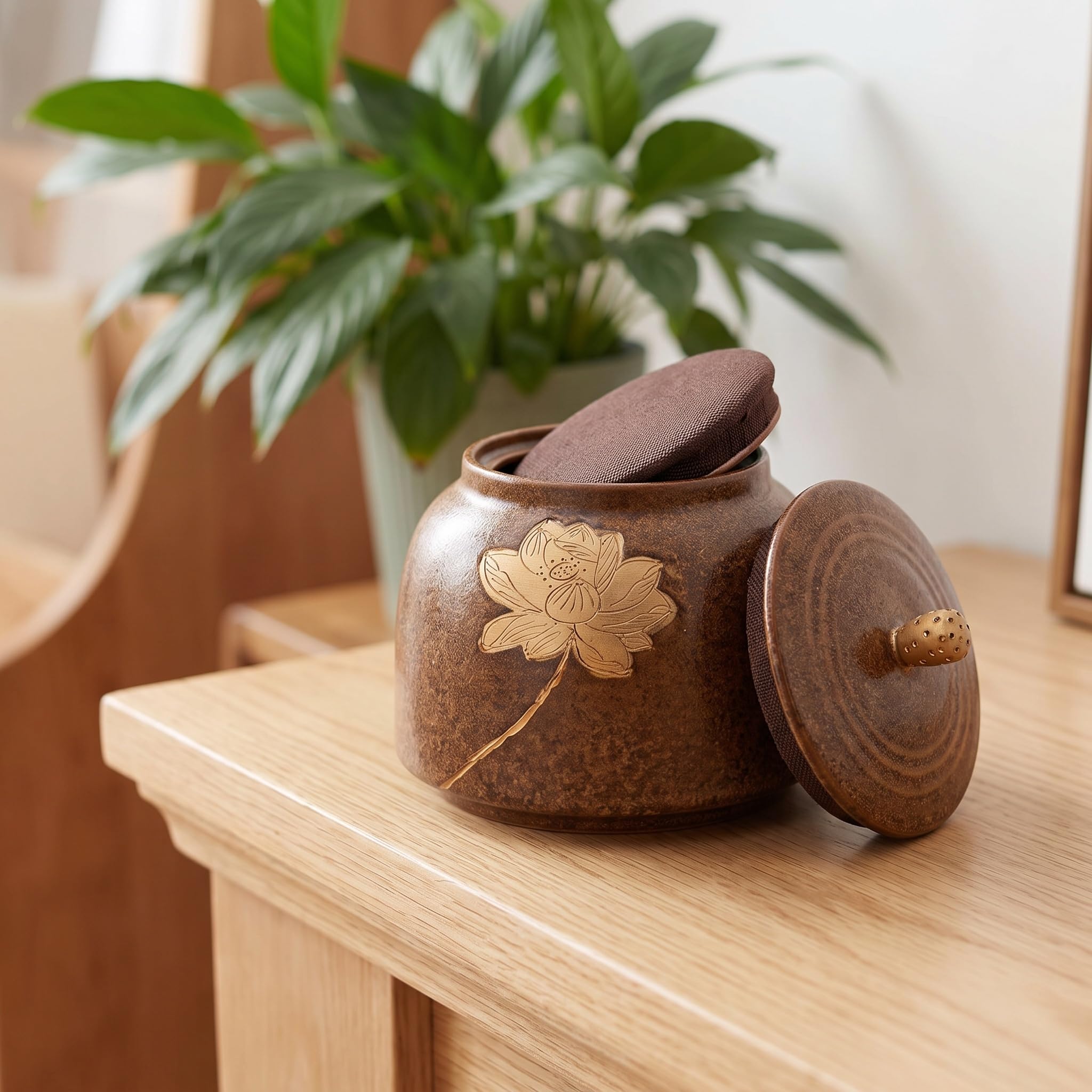 Urne Cinerarie in Ceramica Realizzate A Mano, Urna Commemorativa Sigillata di Medie Dimensioni per Adulti, Urna A Bara per Ceneri di Animali Domestici, Ricordo Funebre. C2