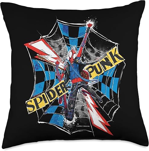 Miniatura 5 de Marvel Man Across Verse Spider-Punk Web - Almohada (16 x 16 pulgadas), multicolor