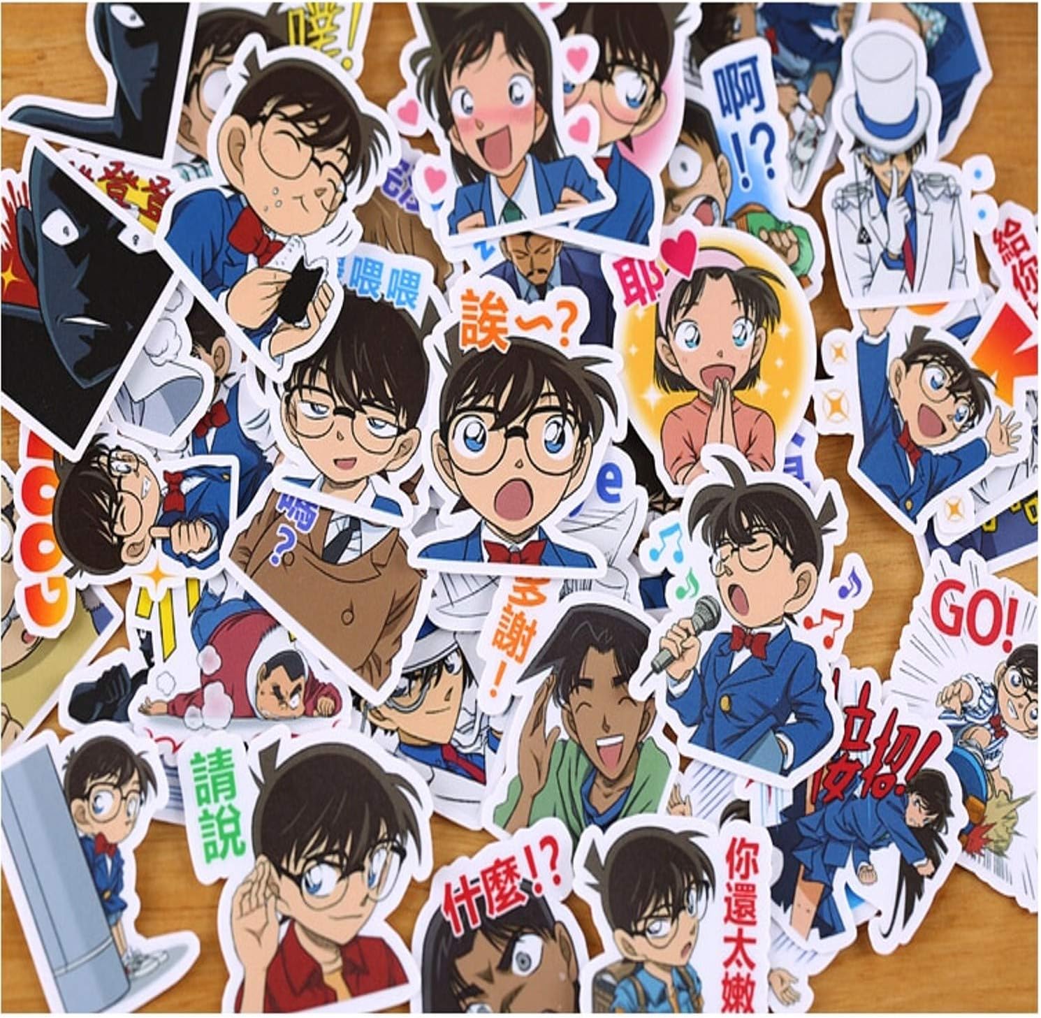 40pcs Creative Cute Self-Made Detective Conan Sticker Scrapbooking Stickers/Decorative Sticker/DIY Craft Photo Albums/Teacher Reward Stickers
