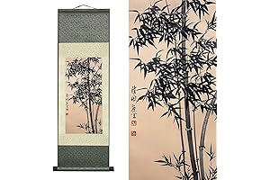 Ancient Bamboo Oriental Decor Chinese Wall Scroll